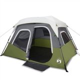 vidaXL Tent met LED - 6-persoons - Snelontgrendeling - Lichtgroen