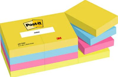 Post-it 653TFEN Zelfklevend Notitiepapier Vierkant Meerkleurig 100 vel