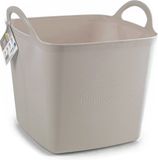 Plasticforte Plastic Bucket/Tub/Laundry Basket - Flexible - Beige - 43 Liters - Square - Plastic - 40 x 40 x 44 cm