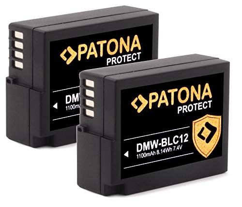 Patona (2x) Protect V1 DMW-BLC12 E Akku (1010mAh) mit NTC-Sensor und V1 Gehäuse