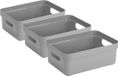Sunware boîte de rangement - 3x - plastique - gris clair - 9 litres