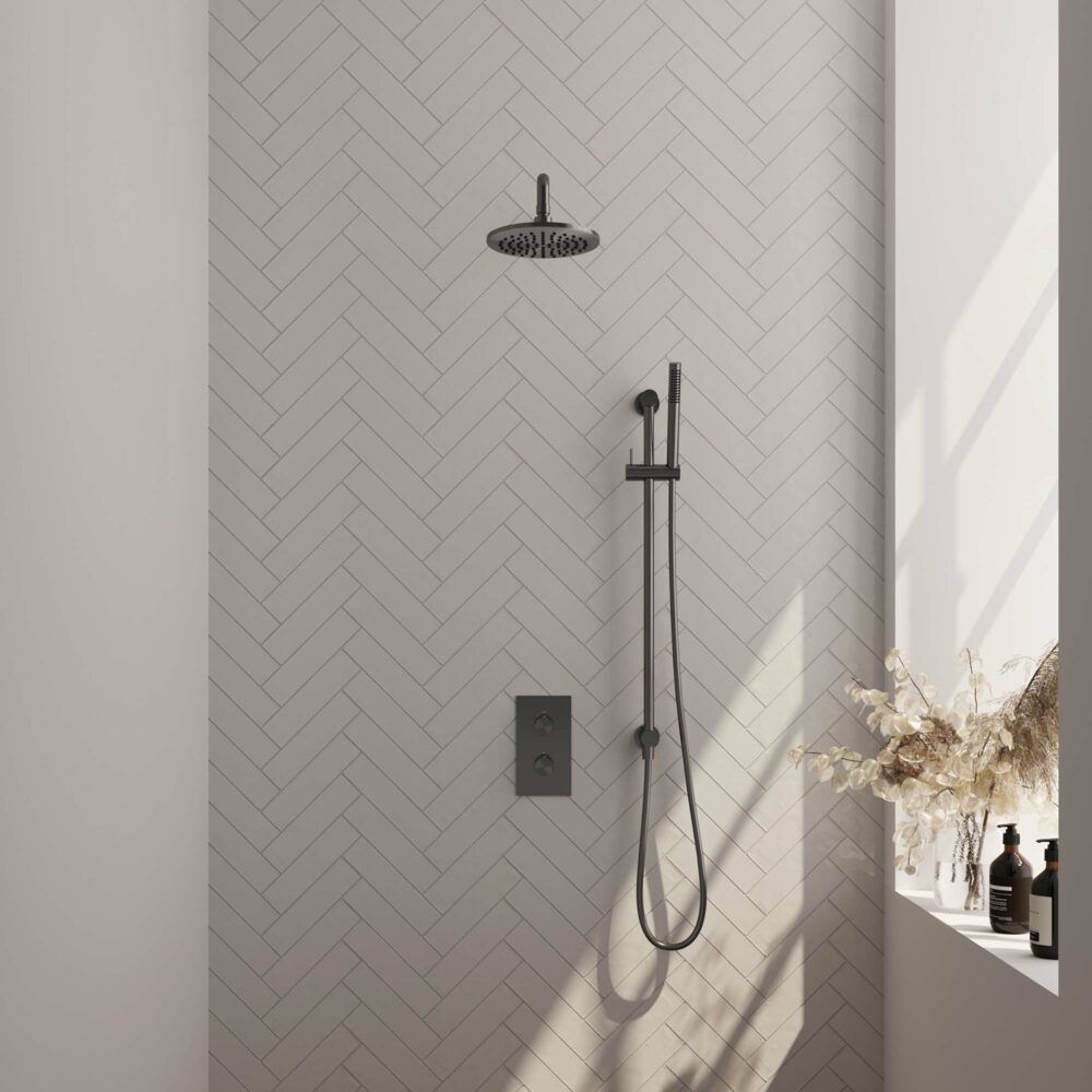 Brauer Gunmetal Carving inbouw doucheset 3-weg 20 gunmetal