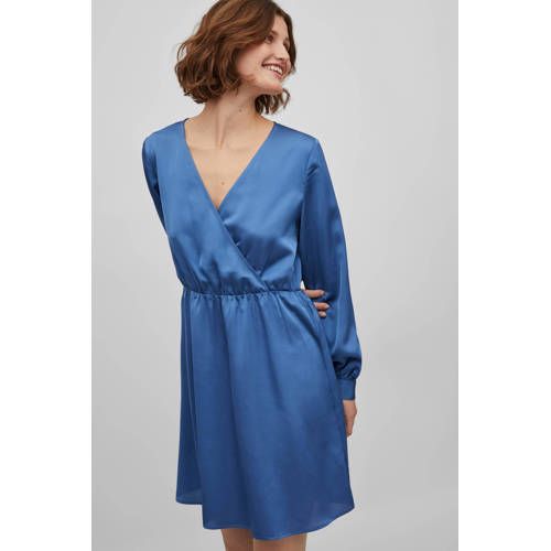VILA VIELETTE Wrap Dress - Recycled Polyester - Blue