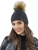 Vivisence Dames Wintermuts - Met Pompom Van Imitatiebont En Zachte Acrylbrei
