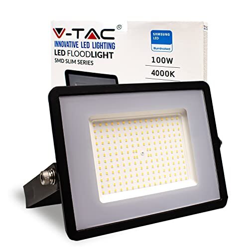 V-tac Led-koplamp voor buiten, zwart, IP65, chip, Samsung, 100 W, kleur van het licht, natuurlijk wit