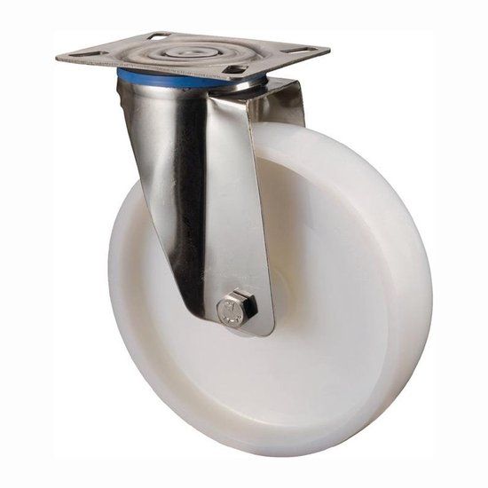 BS Rollen Zwenkwiel met opschroefbare plaat Polyamide glijlager 75 mm
