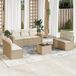 Maison Exclusive - Ensemble de meubles de jardin 8 pièces avec canapé et coussins, beige, en polyrotin