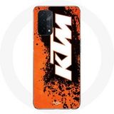 Maniacase Hoesje voor Oppo A54 5G KTM Logo wit oranje achtergrond
