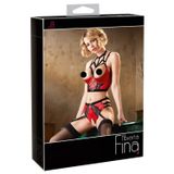 Abierta Fina Ensemble Soutien-gorge push-up avec anneaux (Rouge) - 80C/M
