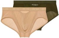 WOH Heren slip / onderbroek 2 pack Personal Allure Beige / groen S