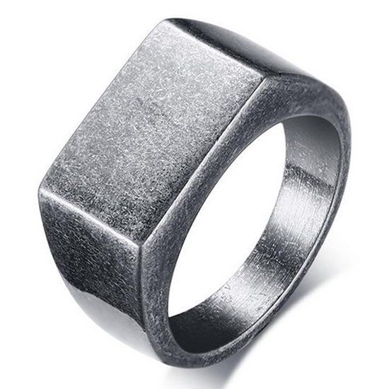 Mendes Edelstaal zegelring Heren Used Look-18mm