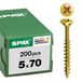 SPAX Universele schroef, 5 x 70 mm, 200 stuks, Deeldraad, Verzonken kop, Kruiskop Z2, 4CUT, YELLOX - 0291020500705