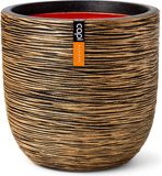 Capi Europe Pot de fleurs rond nervuré NL - 55x53 cm - Or
