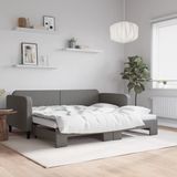 vidaXL Canapé-lit avec lit gigogne 90x200 cm tissu gris foncé
