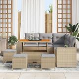 Maison Exclusive - Salon de jardin, 9 pièces, en polyrotin beige