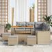 Maison Exclusive - Salon de jardin, 9 pièces, en polyrotin beige