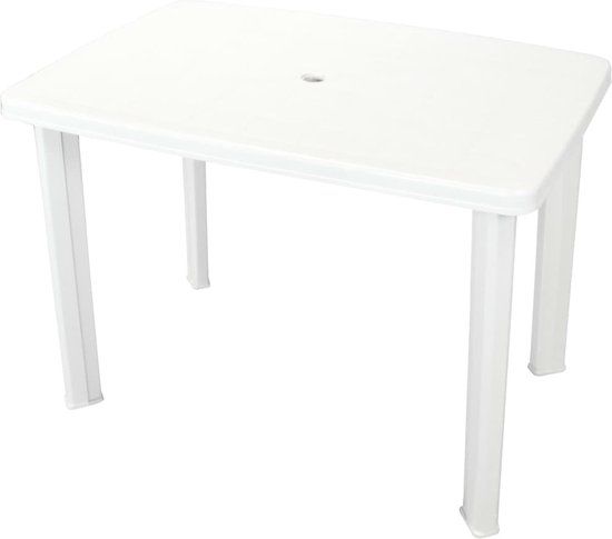 vidaXL Tuintafel - 101x68x72 cm - Kunststof - Wit