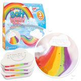 Zimpli Kids Set van 3 grote regenboogbadbommen met speciaal effect voor kinderen, handgemaakt, hydraterend, veganistisch, dierproefvrij