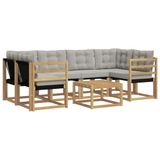 vidaXL Ensemble de canapés d'extérieur 7 pc Blanc et gris clair