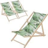 ECD Germany Set van 3 houten tuinligstoelen