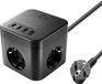 Allocacoc mars gaming MD-CUBE35 - Set van 3 - Compact multifunctioneel powercube - Schuko-stekkers + USB-C + USB-A - 1,8m kabel
