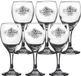 Urban Living rode wijnglazen Comptoir - gedecoreerd glas - 6x stuks - 245 ml