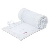 babybay Nestje Mesh wit glittersterren diamantblauw