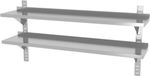 HENDI Dubbel verstelbare wandplank – roestvast staal – 1400x300x600 mm – 2 schappen – 25 kg draagkracht