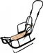 Metalen slee pour enfants avec dossier et sac de couchage en polaire, bleu