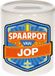 Bellatio Decorations Kinder spaarpot met naam - Jop - keramiek - met dop - wit