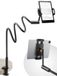 SAIJI 47 inch zwanenhals Kindle-houder, tablethouder voor bed met verbeterde basis, iPad-standaard met flexibele luie arm, compatibel met iPad/iPhone/Kindle/Switch of ander 4.7-13in apparaat (zwart)