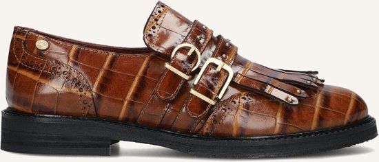 Fred de la Bretoniere PARIS EROS Loafer Shiny Croco Leather Cognac - Maat 41
