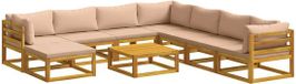 vidaXL Canapé 2 places Beige Bois d'acacia massif