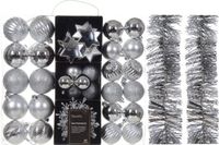 Kaemingk B.V. Set de décoration de Noël - argent - 42 pièces - plastique - 6 cm