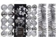 Kaemingk B.V. Set de décoration de Noël - argent - 42 pièces - plastique - 6 cm