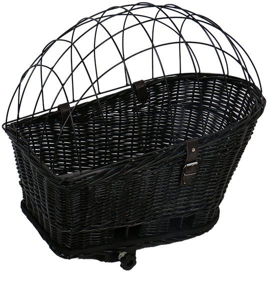 Duvo+ Provence Rieten Fietsmand - Zwart - 35x55x49cm - Max. 13kg