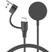 imoshion 2-in-1 USB-C & USB-A Oplaadkabel – Geschikt voor de Samsung Galaxy Watch - 0,5 meter - Zwart