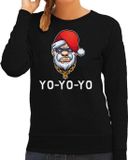 Bellatio Decorations Shoppartners Bv Gangster / rapper Santa foute Kerst sweater / kersttrui zwart voor dames - M
