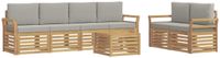 vidaXL Buiten bankenset 7 st Wit en Lichtgrijs Polyester