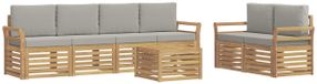 vidaXL Buiten bankenset 7 st Wit en Lichtgrijs Polyester
