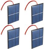 Allecto - Panneau solaire miniature - 4 pièces - Haut rendement - 60 x 80 mm - Pour projets DIY - Idéal pour charger des batteries - Vert