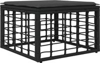 vidaXL - Voetenbank - Zwart - Polyrattan