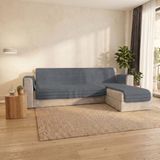 Italian Bed Linen Pinsonic Trend Gewatteerde bankovertrek met omkeerbaar schiereiland, donkergrijs, 290 cm