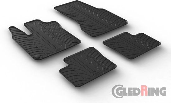 Gledring Rubbermatten Smart ForFour 453 2014- (T profiel 4-delig + montageclips)