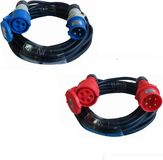 Qwatt Pro Verlengsnoer EN60309 400V/16A/4p+A/6h 25m Zwart