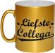 Bellatio Decorations Bol Liefste collega tekst cadeau mok / beker - goud - 330 ml
