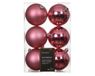 Decoris boules de Noël en polystyrène 8cm couleur rose 6 pièces