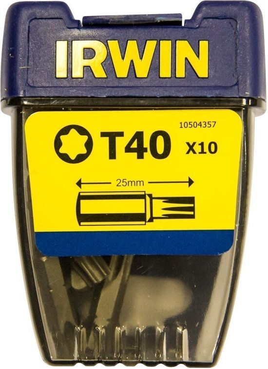 IRWIN Torx T40 Bit - 1/4" / 25mm - 10 Pieces - 10504357