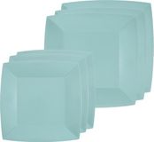 Santex Feest/verjaardag bordjes set - 40x stuks - lichtblauw - 18 cm en 23 cm