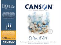 Canson aquarelblok Coton art, 230 x 310 mm, 12 vel, 300 g/m²